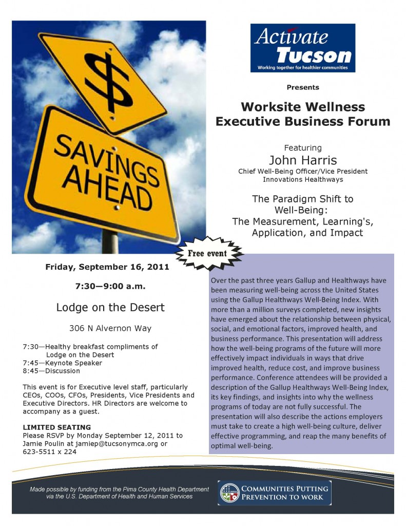 business forum invite Tucson worksite wellness forum