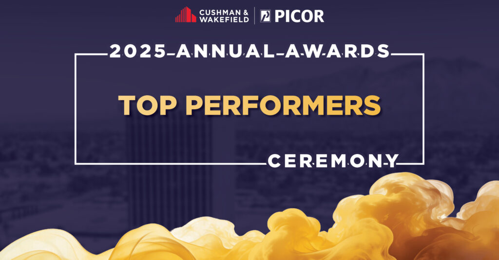 Cushman & Wakefield PICOR 2025 Annual Awards Top Performers ceremony graphic.